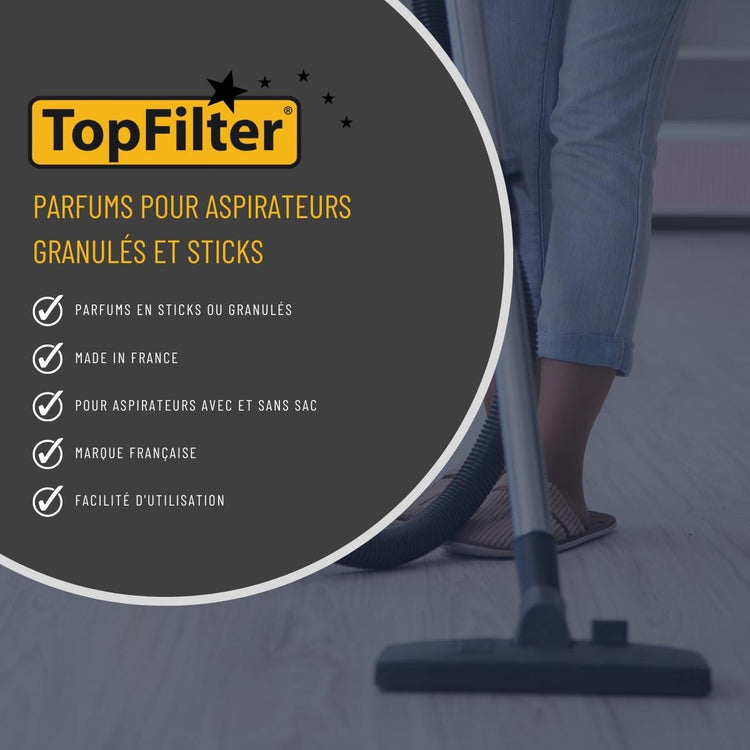 Lot de 2 désodorisants aspirateur avec 2 parfums agréable Top Filter Accessoires