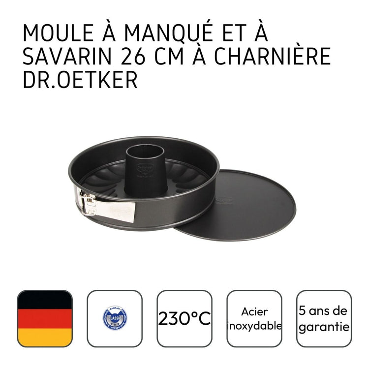 Lot de 2 moules à manqué 26/26 cm en acier Dr oetker Tradition