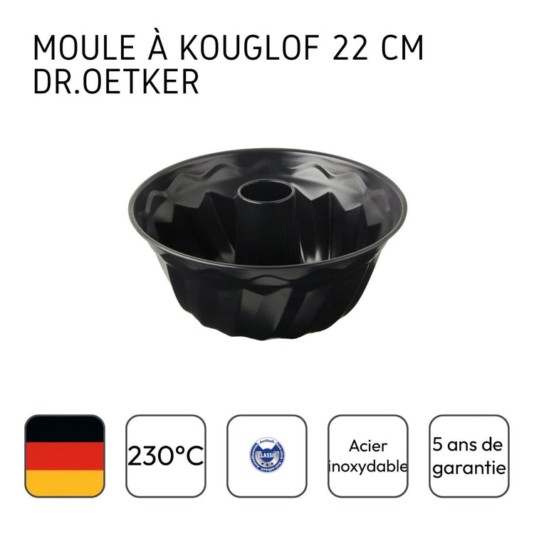 Lot de 2 moules à gâteaux 22 cm en acier Dr oetker Tradition