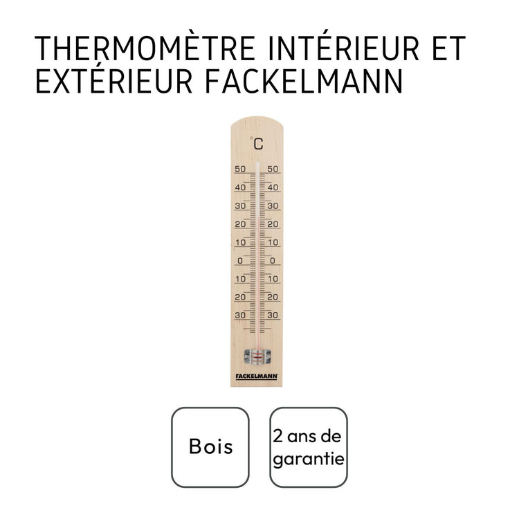 Thermomètre décoratif en bois Set de 4 18 cm Fackelmann Tecno