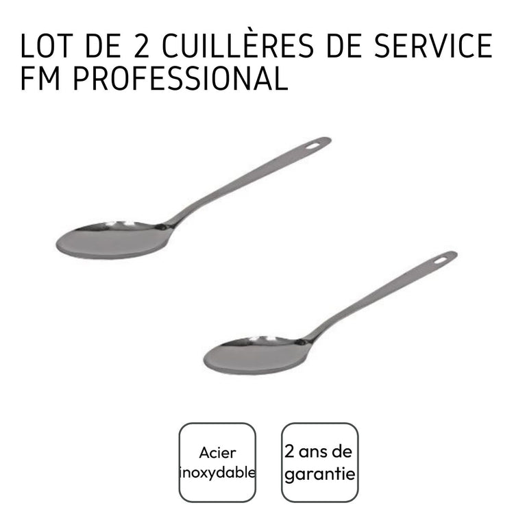 Set de 4 ustensiles de cuisine cuillère de service inox FM Professional Divers