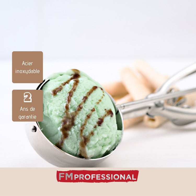 Set de 2 ustensiles de cuisine cuillère à glace inox FM Professional Divers