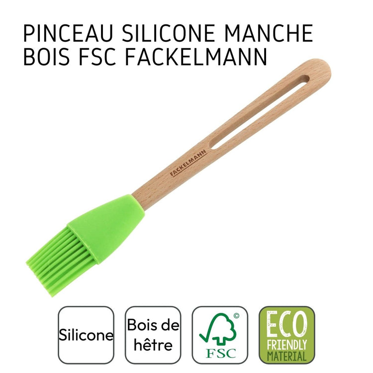 Ensemble de 2 Pinceaux de cuisine et de pâtisserie 26 cm en poils silicone Fackelmann Eco Friendly