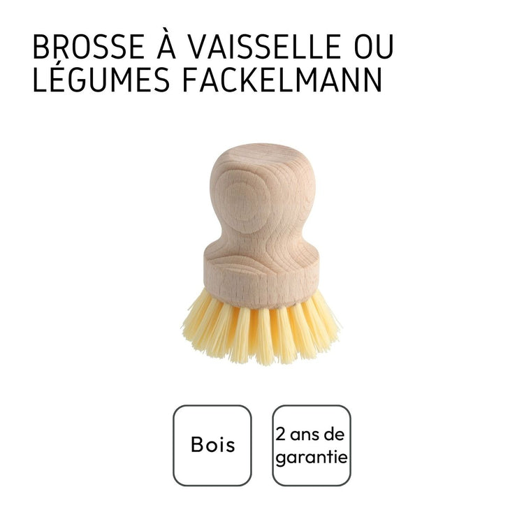 Set de 2 brosses à légumes en bois Fackelmann Nature FSC