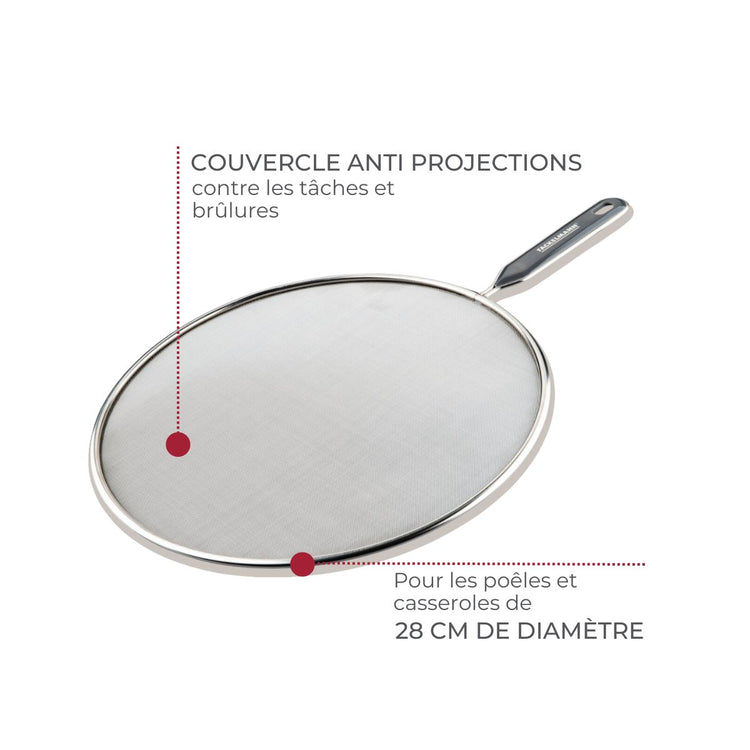 Lot de 2 couvercles 43,5/28,9 cm en inox et plastique avec 2 ustensiles de cuisine Fackelmann Basic