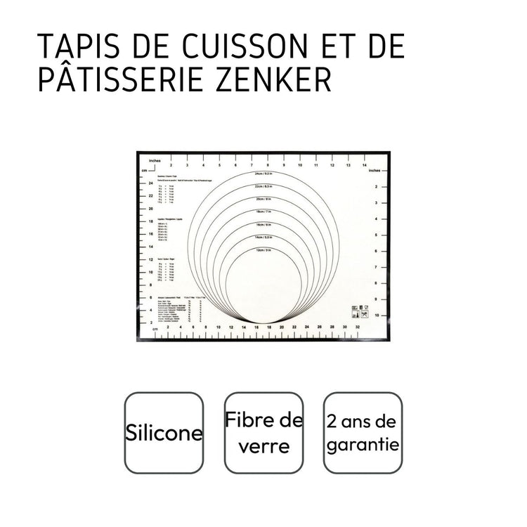 Lot de 2 plaques pâtisserie et cuisson 40/30 cm en silicone Zenker Smart Pastry