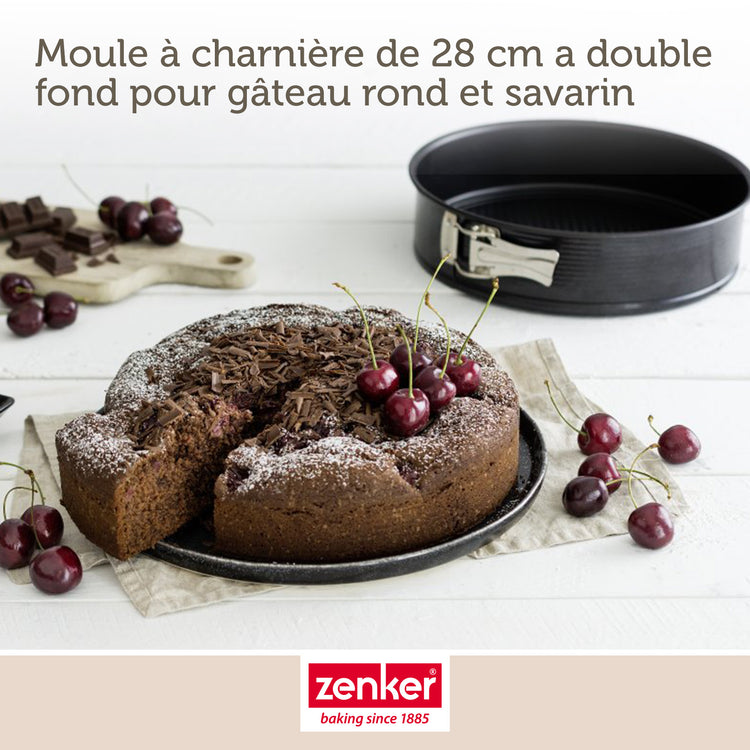 Lot de 2 moules à gâteaux 28/28/6,5 cm en acier Black metallic Black mettallic Zenker  Black mettallic