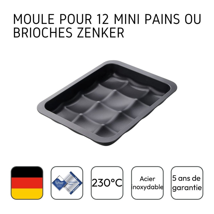 Lot de 2 moules à gâteaux 36/27/5 cm en acier Black metallic Black mettallic Zenker  Black mettallic
