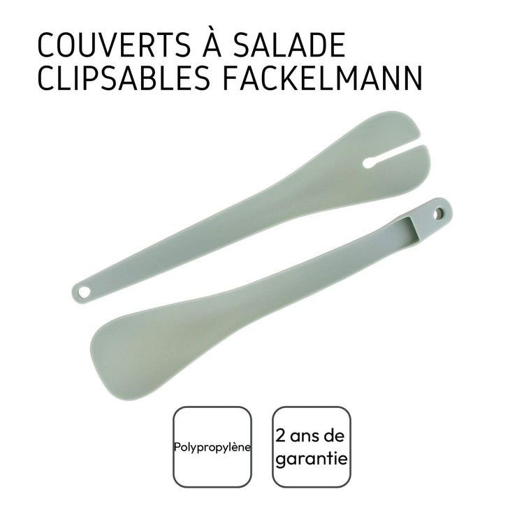 Set de 2 ustensiles de cuisine couverts à salade en plastique Fackelmann Basic