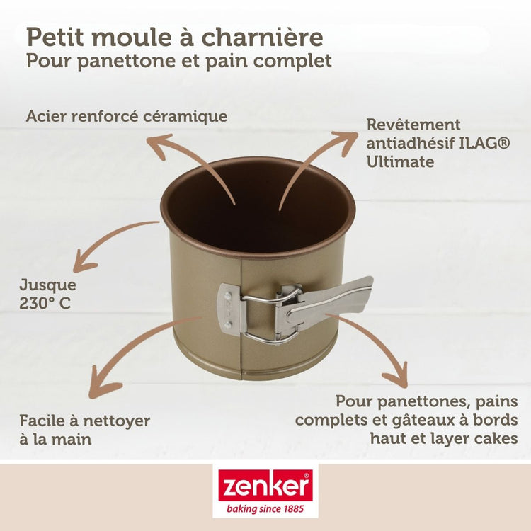 Lot de 2 moules à gâteaux 12 cm en acier Zenker Mojave Gold