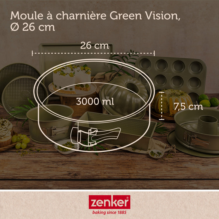 Lot de 2 moules à gâteaux 26/26 cm en acier Zenker Green Vision
