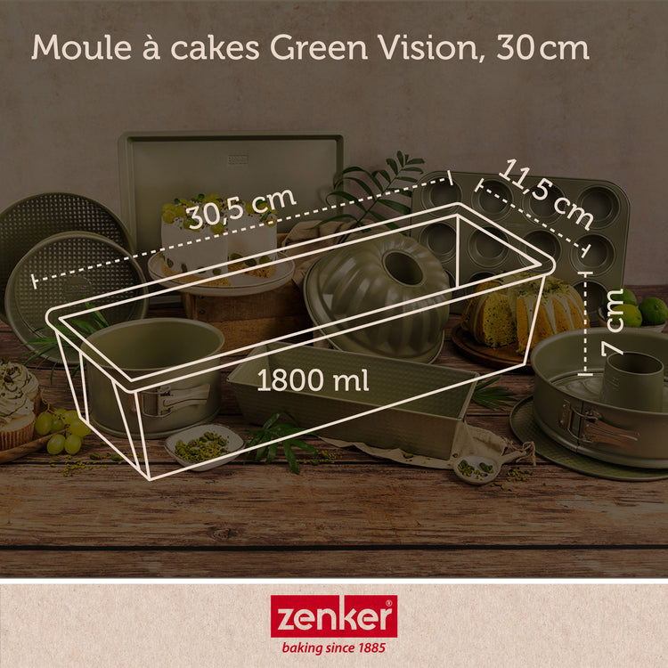 Lot de 2 moules à gâteaux 30/30 cm en acier Zenker Green Vision