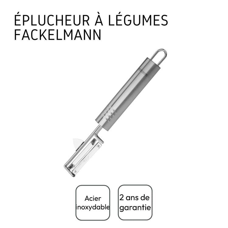Duo Eplucheur à légumes pendule 19 cm et rasoir à légumes Castor inox 11 cm Fackelmann