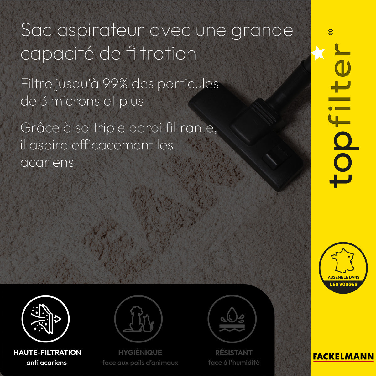 Lot de 4 packs de 4 sacs aspirateur Electrolux et Tornado TopFilter Premium