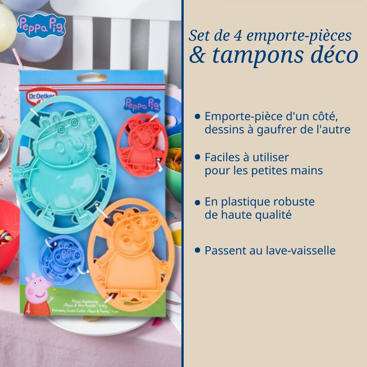 Set de 4 tampons et emporte-pièces pour enfants Dr. Oetker Peppa Pig 