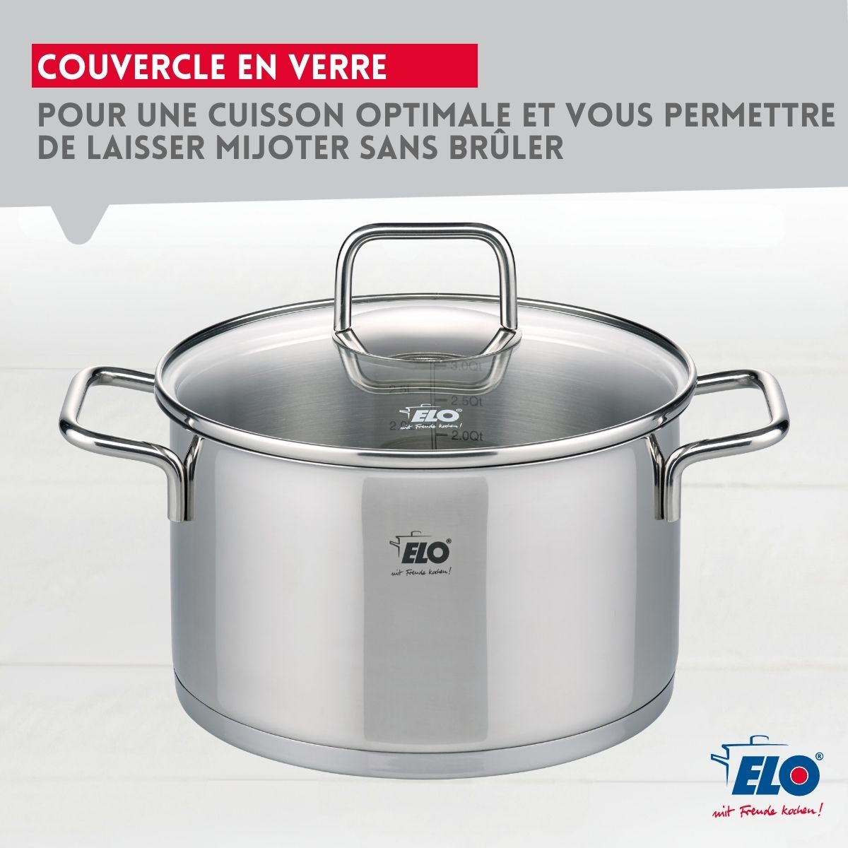 Set de 3 faitouts en inox 16 cm 20 cm et 26 cm Elo Citrin