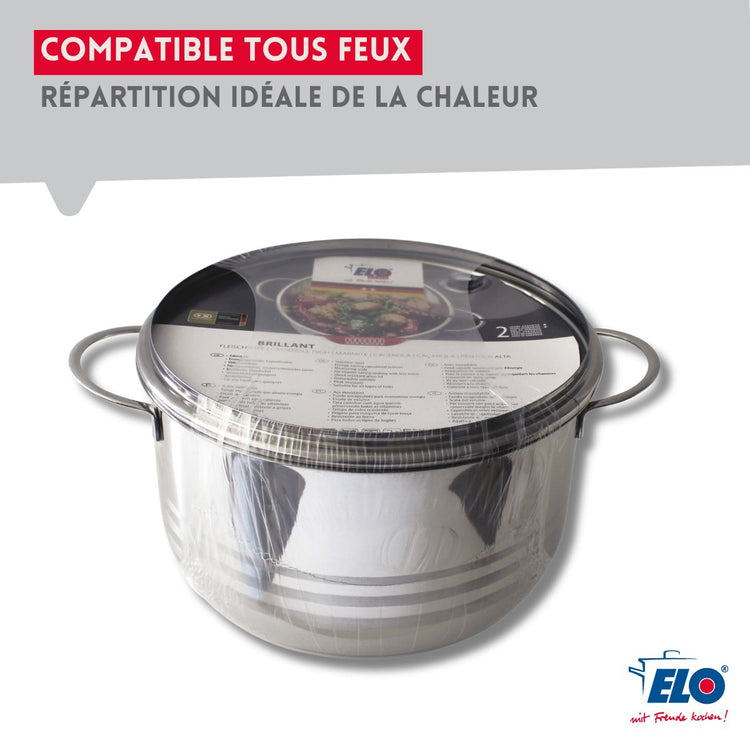 Faitout en acier inoxydable sans PFAS 20 cm Elo Brillant 