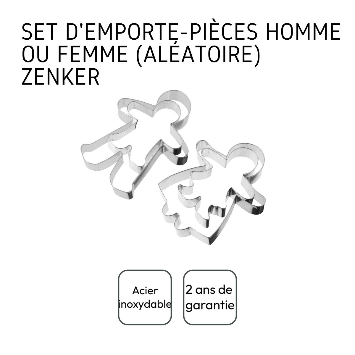 Lot de 2 emporte-pièces bonhomme en pain d'épices Zenker