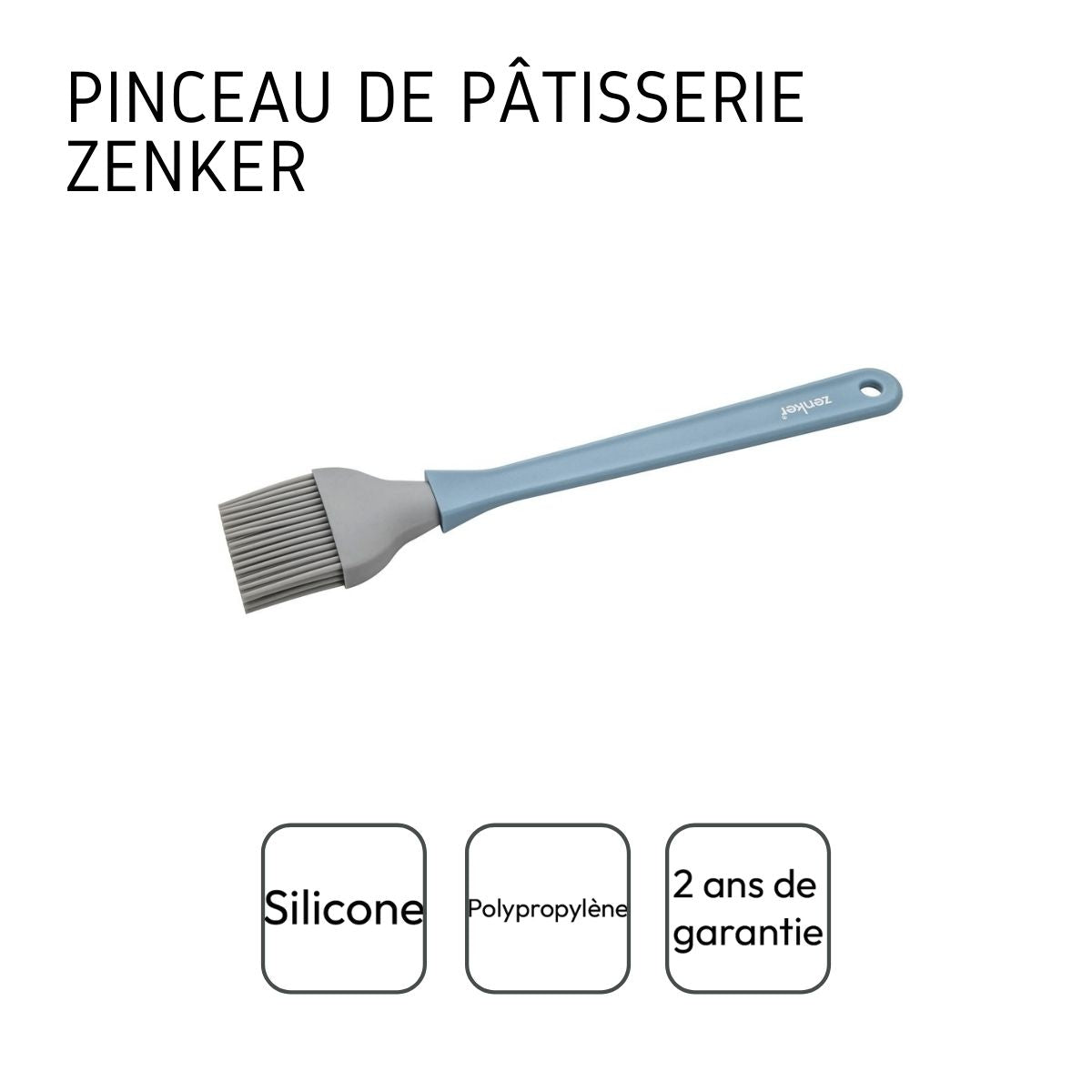 Pinceau à pâtisserie en silicone gris et bleu Zenker Sweet Sensation