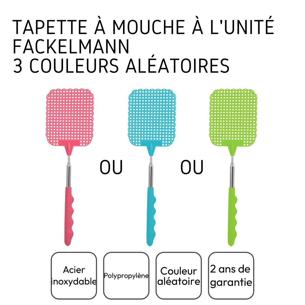 Tapette à mouche avec manche télescopique Fackelmann Tecno