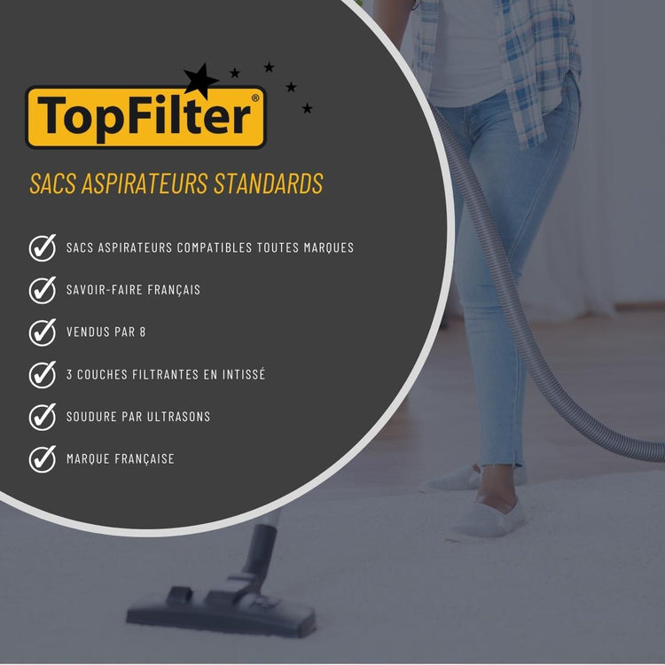 Lot de 8 sacs aspirateur Samsung TopFilter