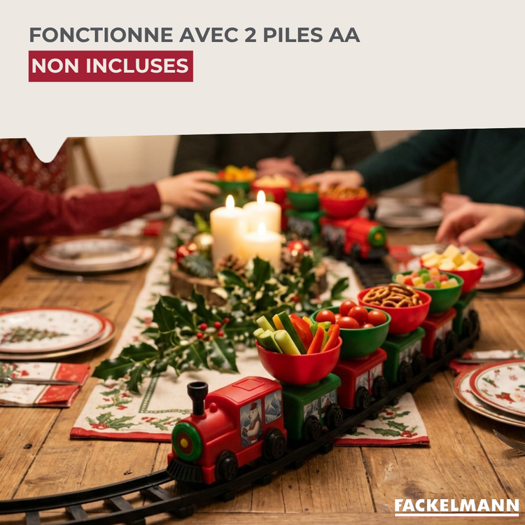 Décoration de Noël Train de table pour apéritif, fondue savoyarde Fackelmann