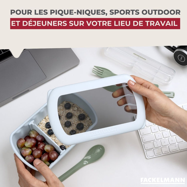 Lot de 4 lunch box 1L avec compartiments Fackelmann Storage