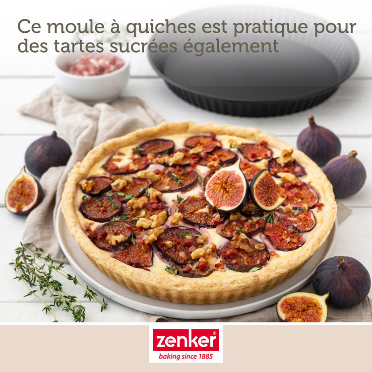 Set pâtisserie avec moule à quiche Lorraine 30 cm, 2 bols à mixer et 1 spatule Zenker