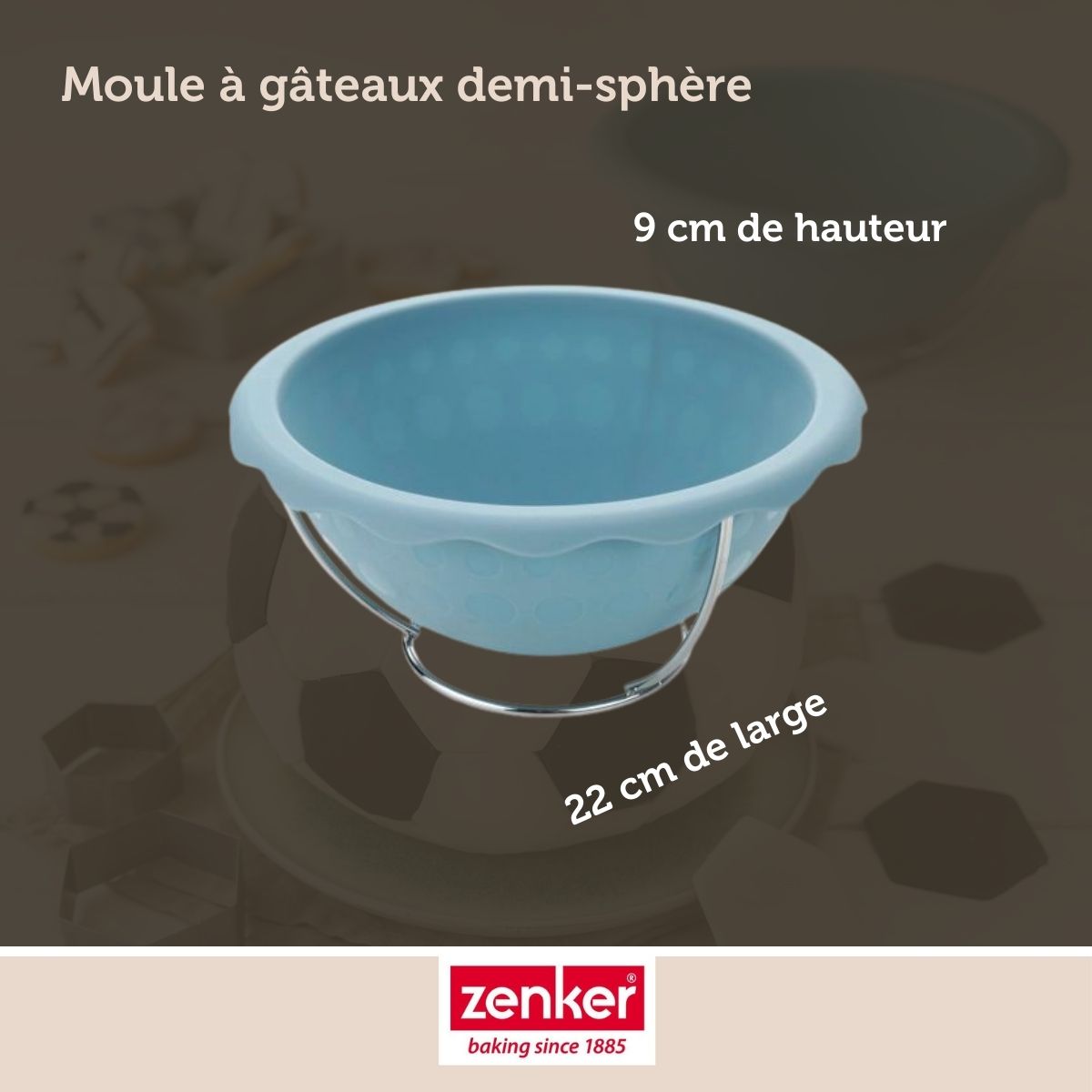 Lot de 2 moules demi sphère pour gâteau ballon de foot Zenker Spécial Football