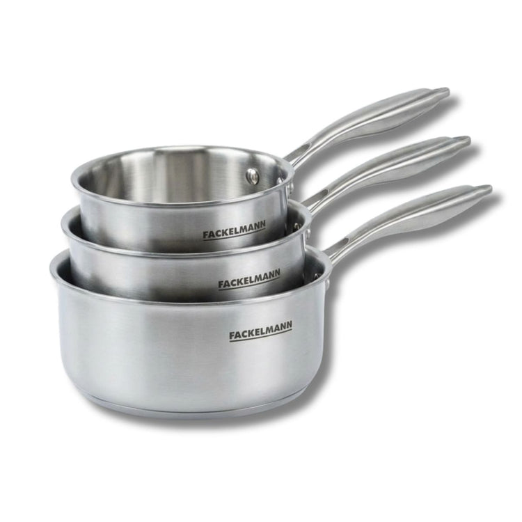 3 Casseroles 14 16 et 18 cm inox 18/10 Triply Fackelmann Vita3