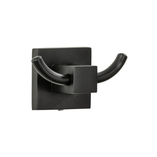 Porte serviette de salle de bain à double crochet noir Fackelmann New York