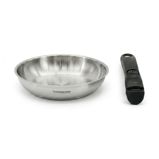 Poêle de cuisson 28 cm en inox avec manche amovible Fackelmann InoGrip et accessoires