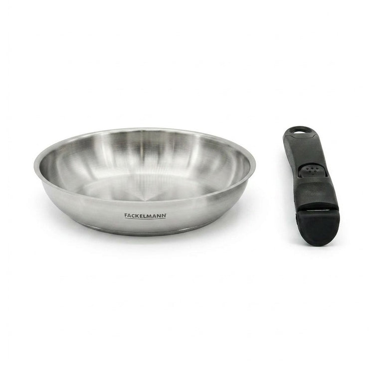 Poêle de cuisson 28 cm en inox avec manche amovible Fackelmann InoGrip et accessoires