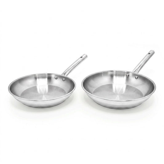 Lot de 2 poêles à frire 24 cm et 28 cm en inox Fackelmann Rhona