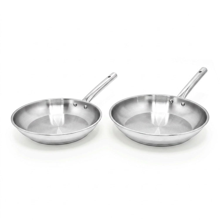 Lot de 2 poêles à frire 24 cm et 28 cm en inox Fackelmann Rhona