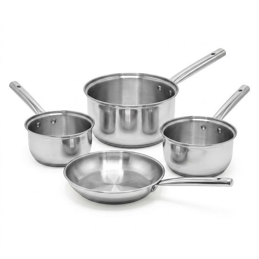 Lot de 3 casseroles 18/20/22 cm et 1 poêle 20 cm en inox Fackelmann Rhona