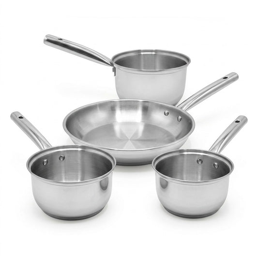 Lot de 3 casseroles 18/20/22 cm et poêle en inox 28 cm Fackelmann Rhona