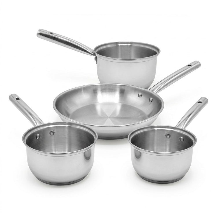 Lot de 3 casseroles 18/20/22 cm et poêle en inox 28 cm Fackelmann Rhona