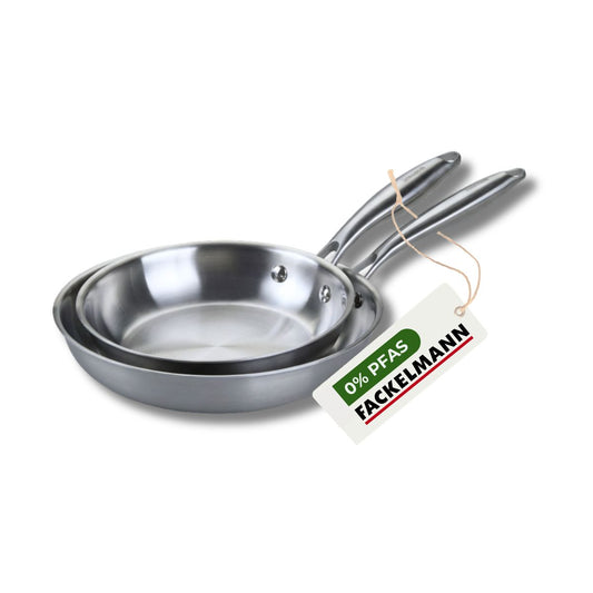 Set de 2 poêles de cuisson 24/28 cm en inox sans PFAS Fackelmann Vita3