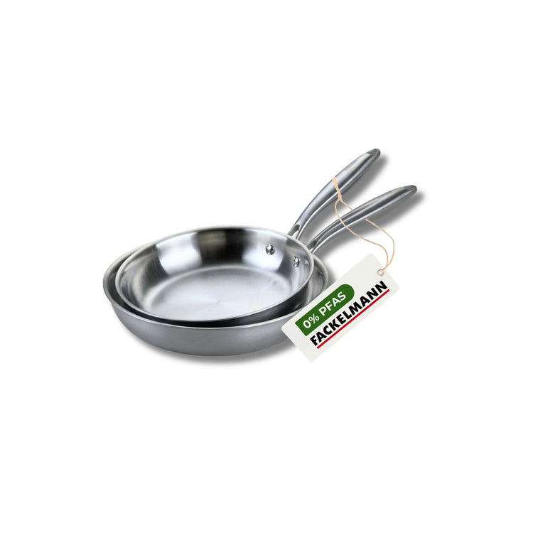 Lot de 2 poêles de cuisson 20/24 cm en inox sans PFAS Fackelmann Vita3