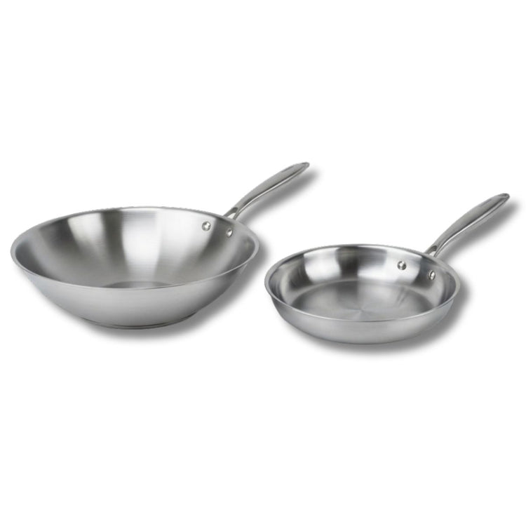 Set de 2 poêles de cuisson 24/28 cm en inox sans PFAS Fackelmann Vita3