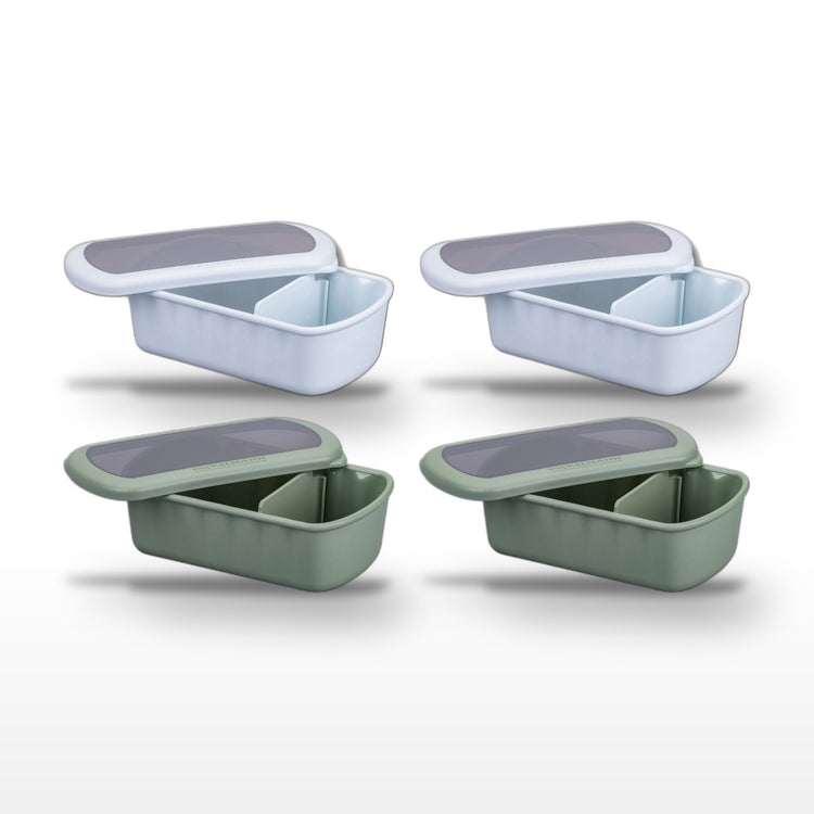 Lot de 4 lunch box 1L avec 4 ustensiles de cuisine Fackelmann Storage