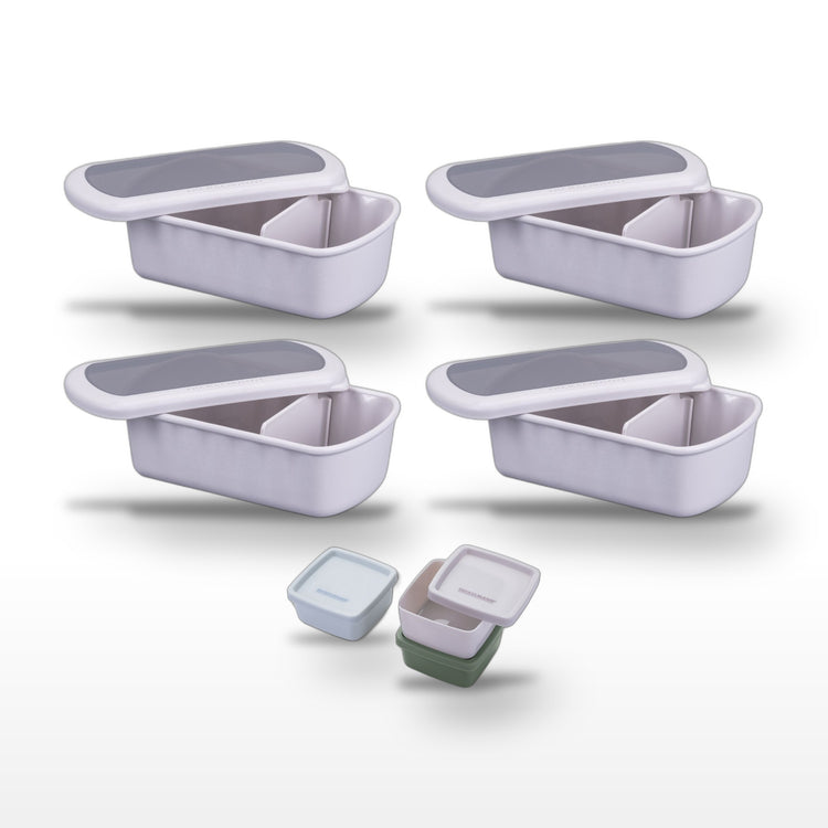 Lot de 4 lunch box 1L avec 3 boîtes à sauce Fackelmann Storage