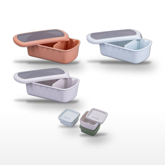 Lot de 3 lunch box 1L avec 3 boites à sauce Fackelmann Storage