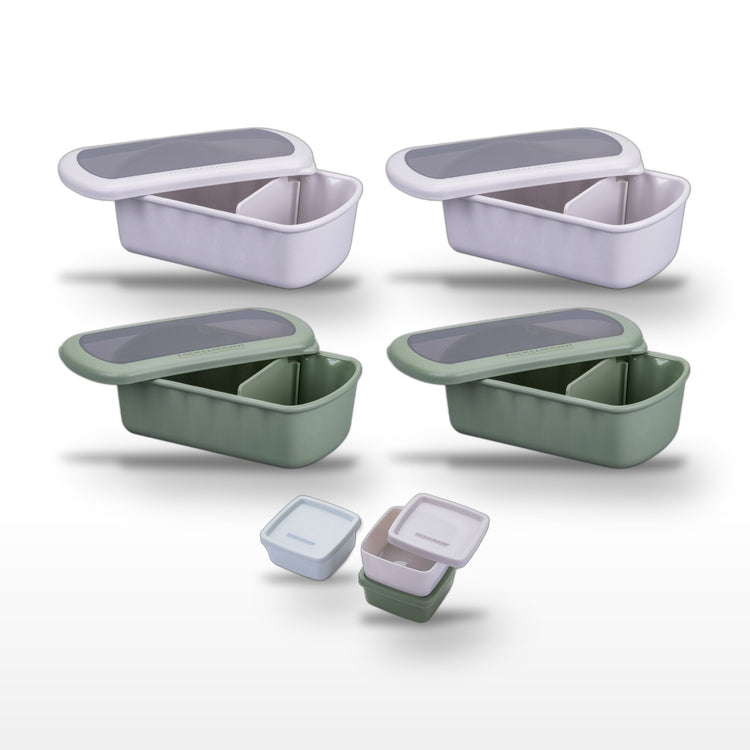 Lot de 4 lunch box 1L avec 3 boites à sauce Fackelmann Storage