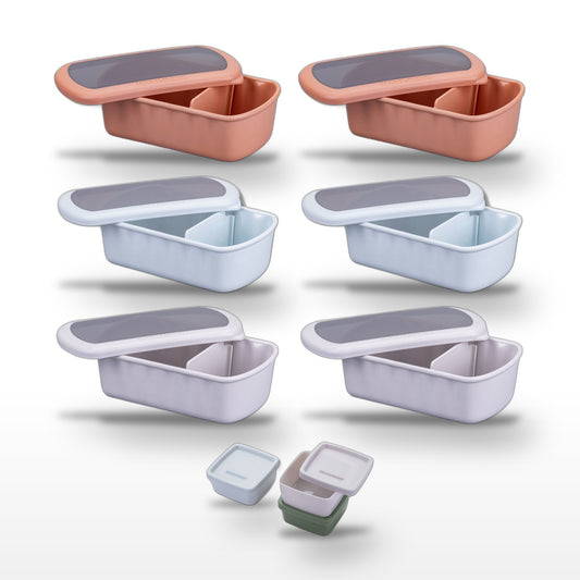 Lot de 6 lunch box 1,2L avec 3 boites à sauce Fackelmann Storage
