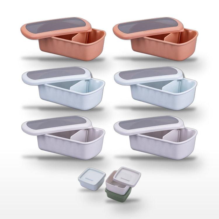 Lot de 6 lunch box 1,2L avec 3 boites à sauce Fackelmann Storage