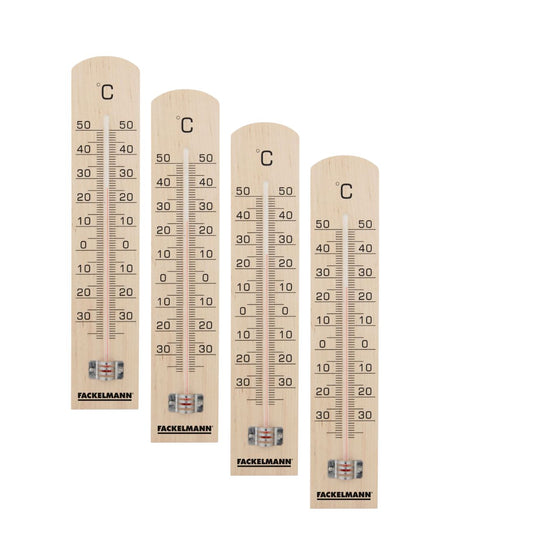 Thermomètre décoratif en bois Set de 4 18 cm Fackelmann Tecno