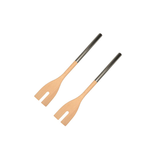 Set de 2 ustensiles de cuisine couverts à salade bois Fackelmann Boisselerie