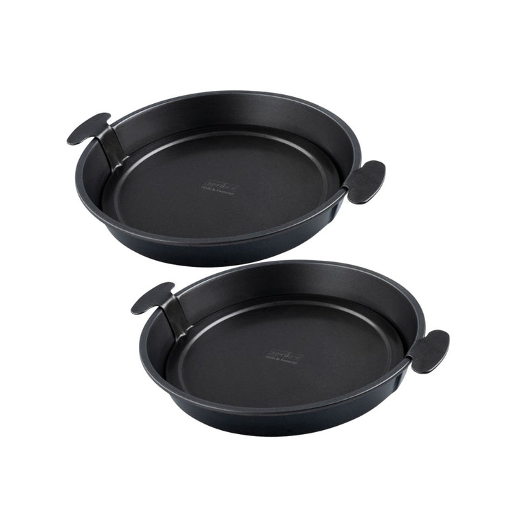 Lot de 2 moules à gâteaux ronds 28/33,5 cm en acier Black metallic Black mettallic Zenker  Black mettallic